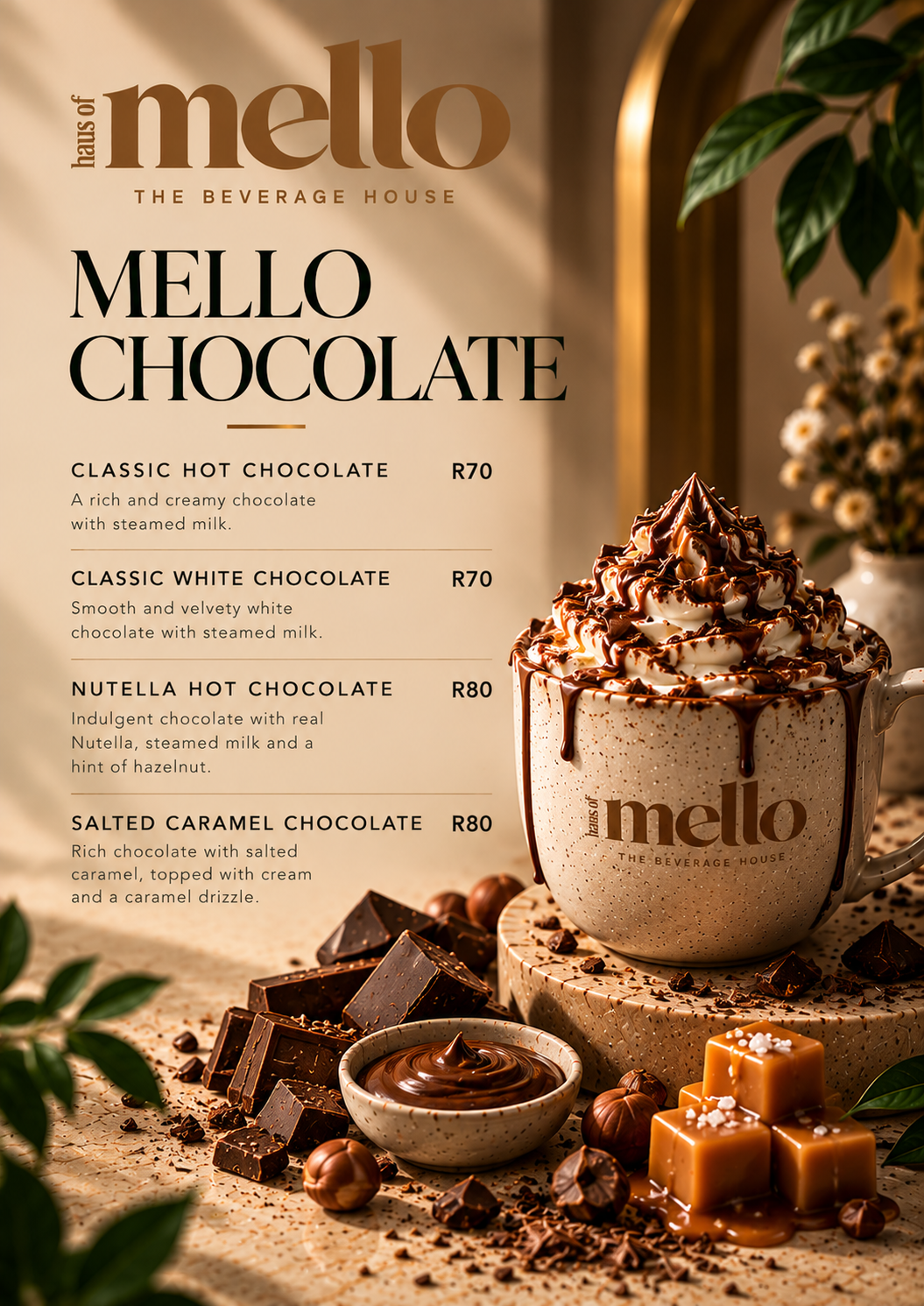Approved HAUS OF MELLO Chocolate menu artwork